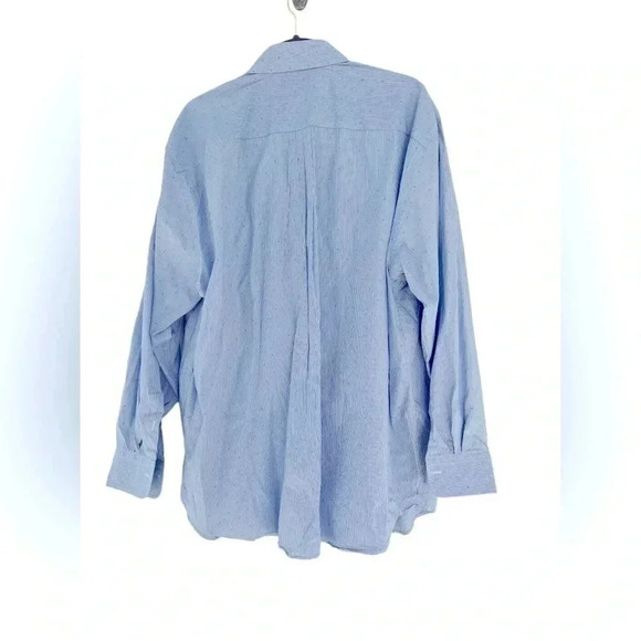 PETER MILLAR Men’s  Button Down Shirt Long Sleeve Striped Blue & White with Red - Picture 4 of 7